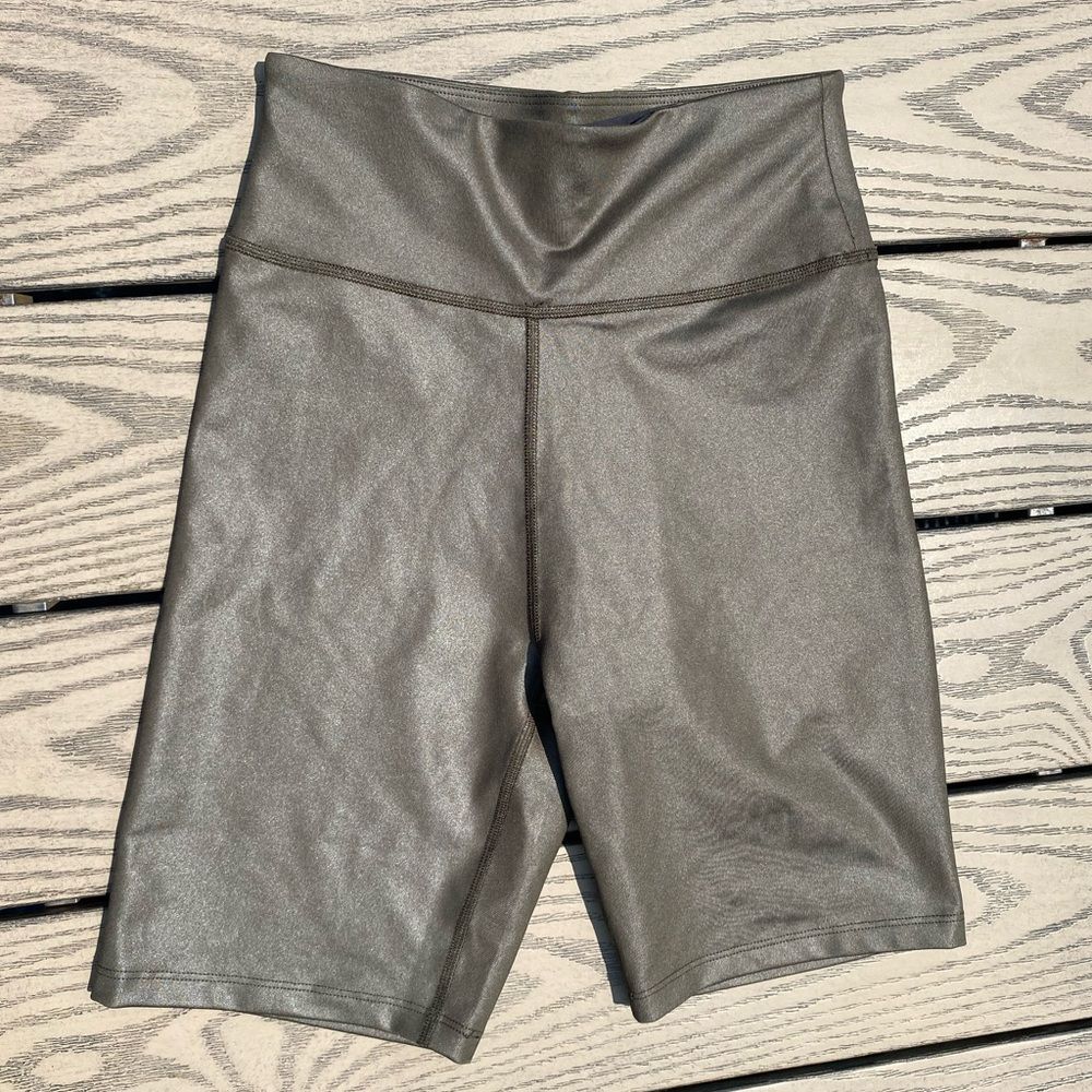 Abercrombie & Fitch XS Grey Brown Metallica Biker Shorts 7 inch inseam